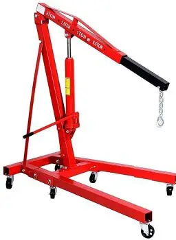CLIENSY 2 Ton Red Color 4400 lb Folding Engine Hoist Cherry Picker Shop Crane Lift