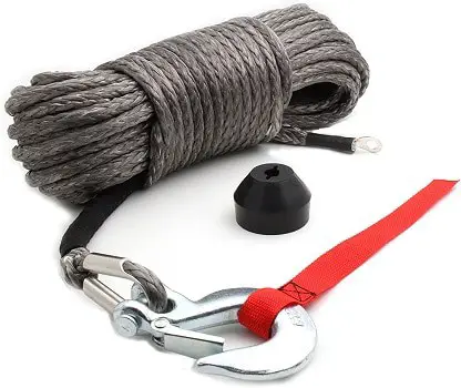 Offroading Gear Synthetic Winch Rope Kit with Snap Hook and Rubber Stopper