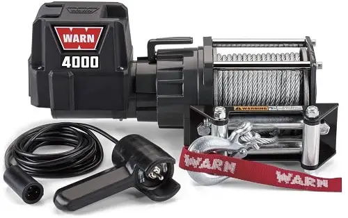 WARN 94000 4000 DC Series 12V Electric Winch with Steel Cable Rope