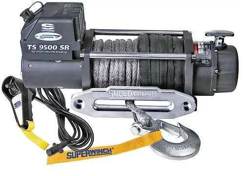 Superwinch 1595201 Tiger Shark 12V Winch with Aluminum Hawse and Synthetic Rope