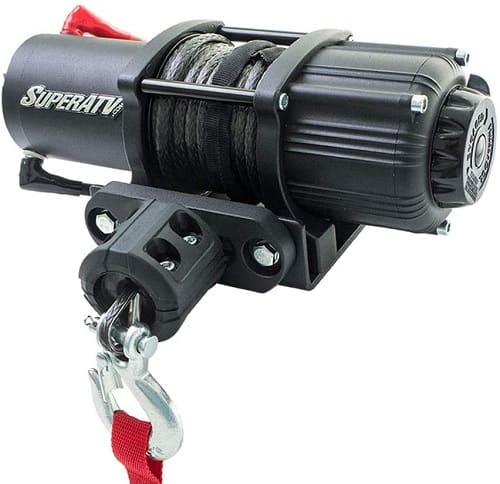 SuperATV Electric 12V 3500 lb Black Ops UTV ATV Winch Kit